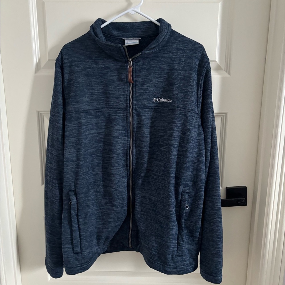 Columbia Heathered Blue Zip-Up Fleece